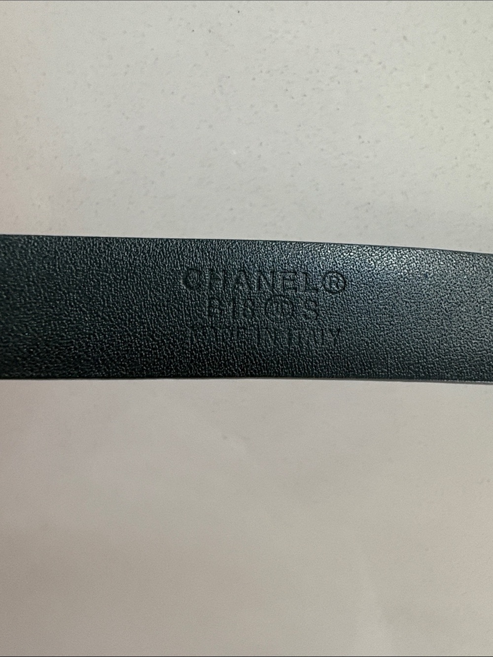 CHANEL Black Leather Belt with Crystal-Studded Logo Buckle - Picture 4 of 4